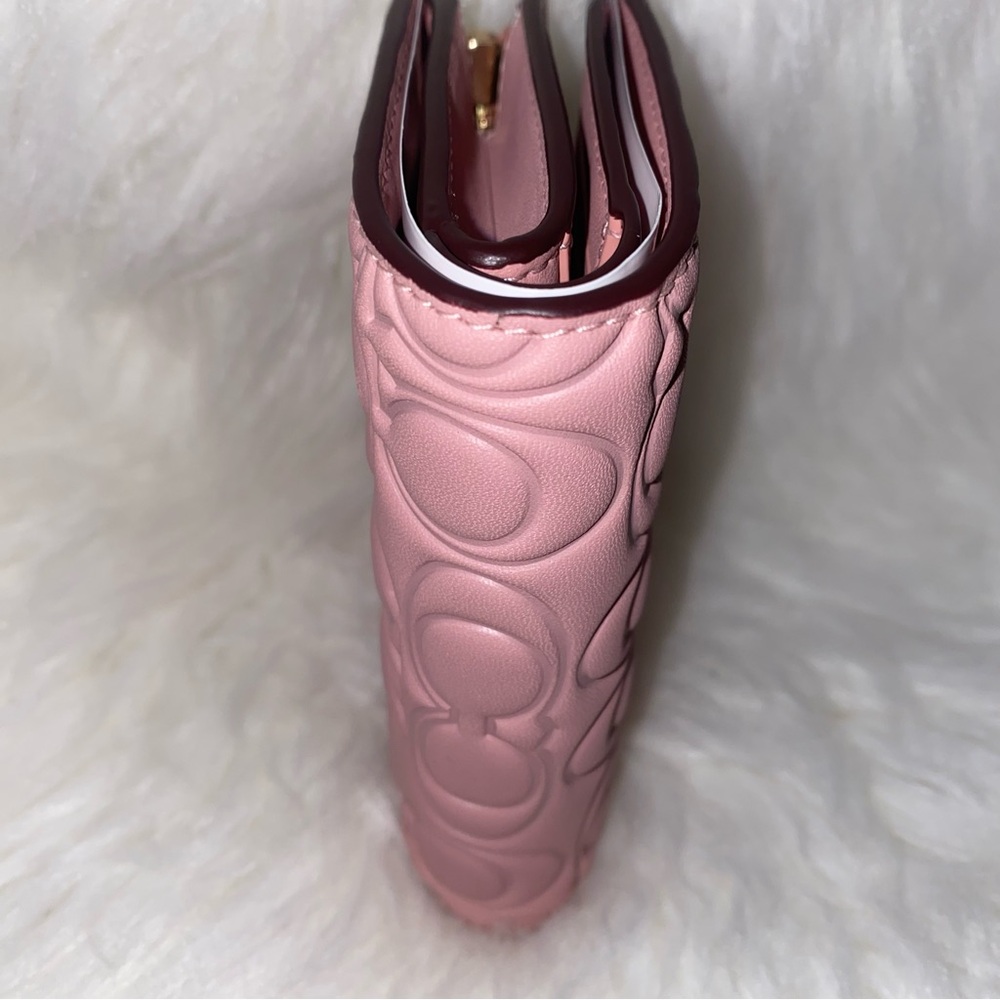 Coach 💗 Medium Corner Zip Wallet In Signature Leather New Pink Petal - Picture 8 of 10